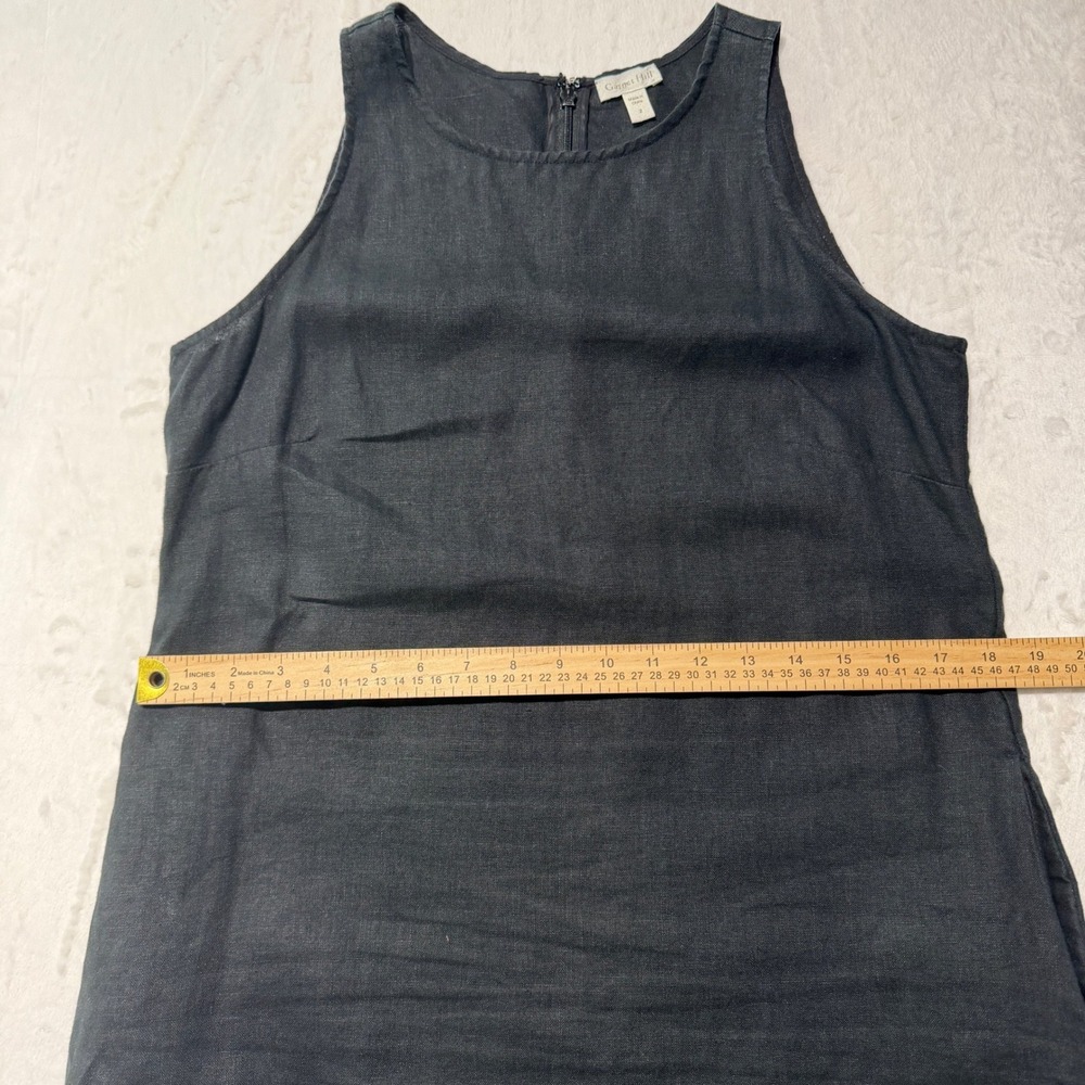 Garnet‎ Hill Linen Fringe Hem Sleeveless Dress Coastal Minimalist Quiet Luxury 2 - Picture 8 of 8